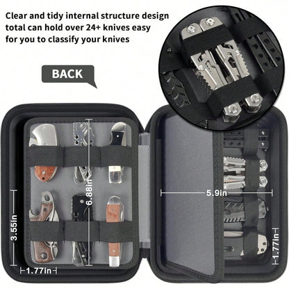 Knife Display Case, 24+ Folding Knife Collection Storage Organizer Holder, Small Knives Protector Box For Tactical/Hunting/Edc/Survival (Box Only)