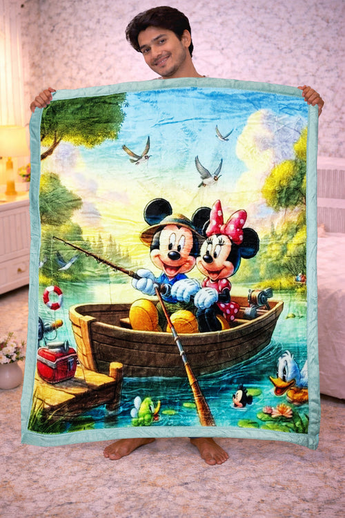Kradyl Kroft Soft Plush Velvet 3D Printed Blanket- Mousey