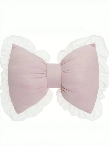 Lace Bow Throw Pillow, Soft & Cute Spring Bowknot Decorative Cushion, Suitable For Bedroom, Sofa, Bed And Other Home Decor In Spring & Summer, Great Spring Gift For Family And Friends