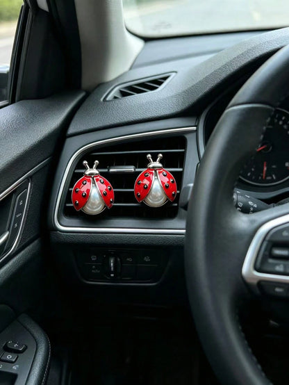 Ladybug Flower Car Air Vent Clip Aromatherapy, Cute Insect Car Interior Decoration, Red Ladybug Flower Car Air Vent Clip, Car Interior Decoration