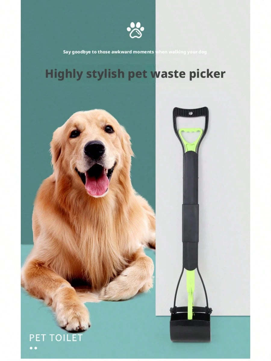 Large 80cm/31.5in Long Handle Pet Poop Scooper With 60 Free Garbage Bags, Foldable Dog Waste Picker Pet Cleaning Supplies