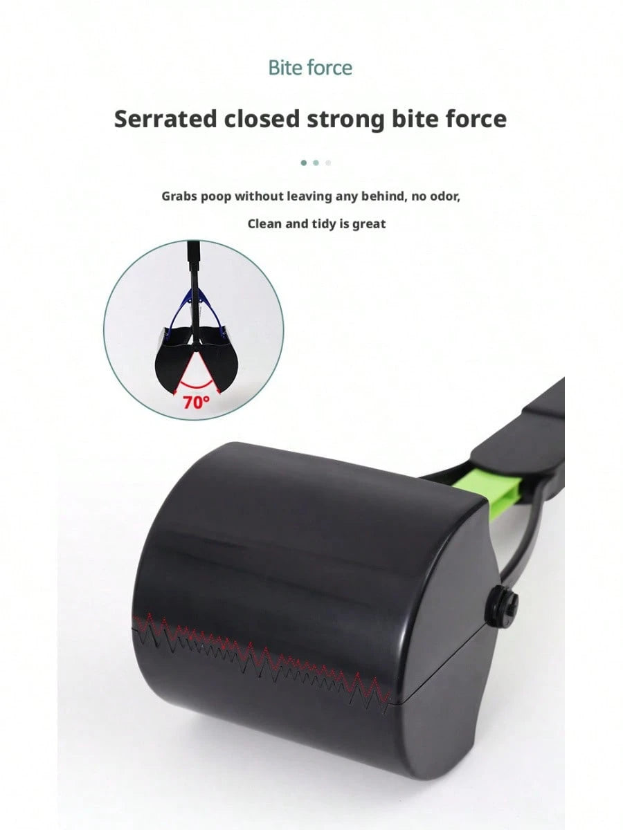 Large 80cm/31.5in Long Handle Pet Poop Scooper With 60 Free Garbage Bags, Foldable Dog Waste Picker Pet Cleaning Supplies
