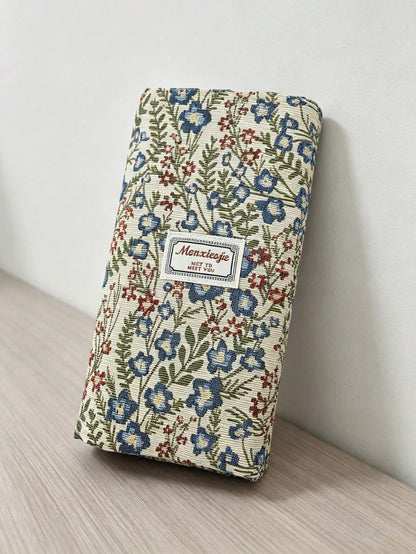Large Capacity Floral Print Zipper Shoulder Tote Bag, Suitable For Office, School, Commute Or Casual Daily Use
