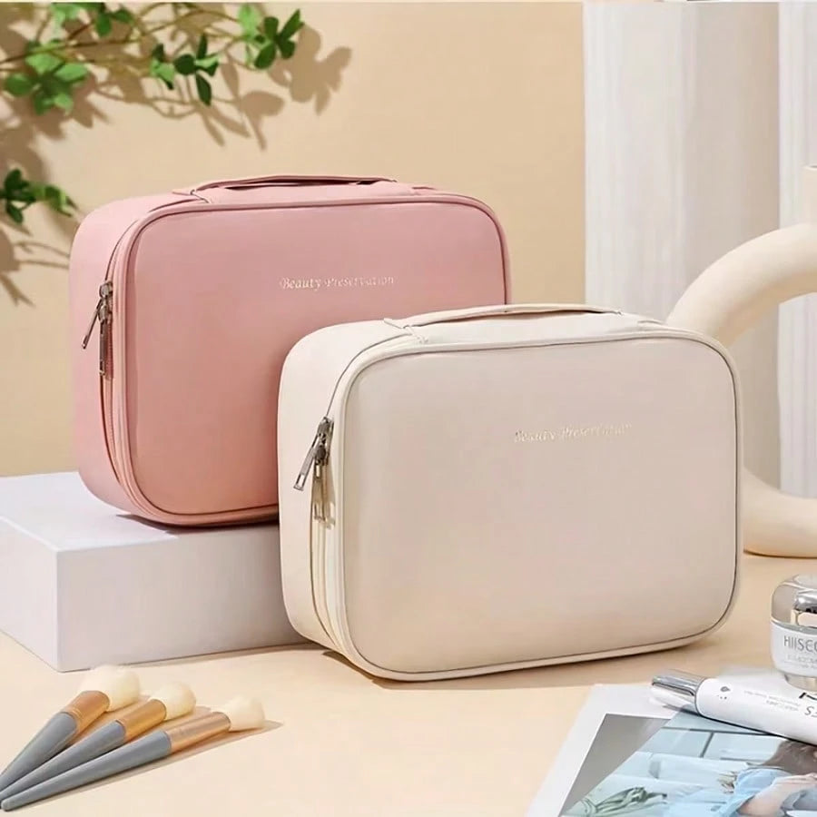 Large Capacity Makeup Bag, With Divided Compartments For Storing Cosmetics. Travel Bag For Carrying Makeup Tools. Portable Bag For Storing Toiletries During Travel.