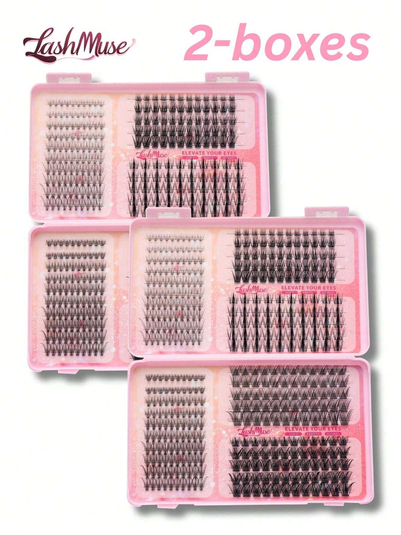 Large Capacity Mixed False Eyelash Book, Includes 6 Different Lash Types, 8-16MM Length Combination, D-Curl Design, Combines Natural, Long, Voluminous, Tapered, Criss-Cross And Layered Lash Bundles, M