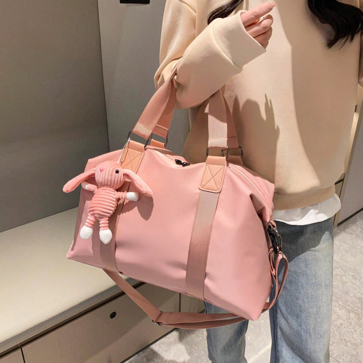 Large Capacity Overnight Travel Duffel Bag, Gym Yoga Tote Bag With Wet Dry Separation, Casual Multifunctional Portable Shoulder Bag, Can Be Used As Overnight Bag, Gym Bag, Travel Bag, Weekend Bag, Car