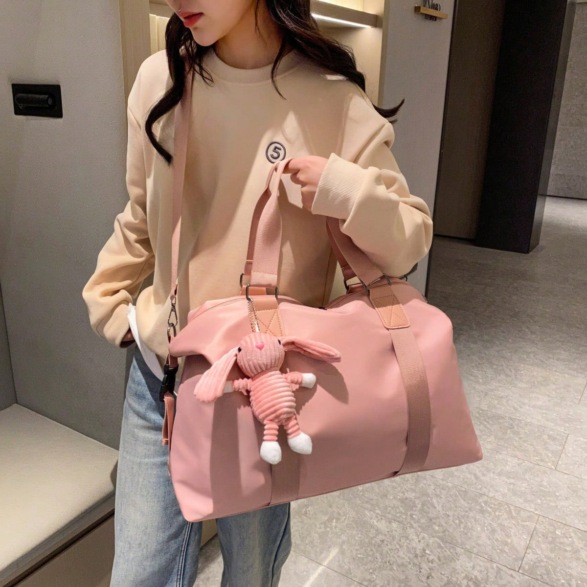 Large Capacity Overnight Travel Duffel Bag, Gym Yoga Tote Bag With Wet Dry Separation, Casual Multifunctional Portable Shoulder Bag, Can Be Used As Overnight Bag, Gym Bag, Travel Bag, Weekend Bag, Car