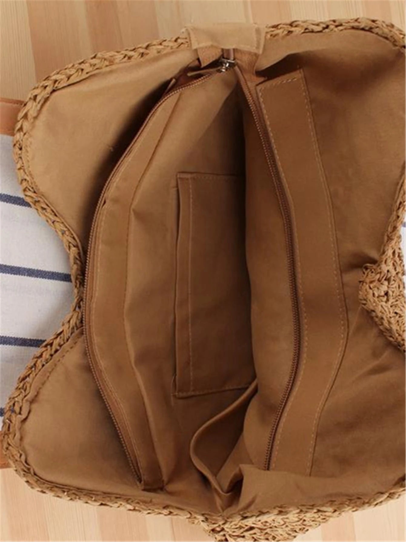 Large Capacity Woven Bag For Women,Handheld Shoulder Straw Tote Bag, Bag, Summer Woven Bag, Solid Color, 1pc, Suitable For Gifts