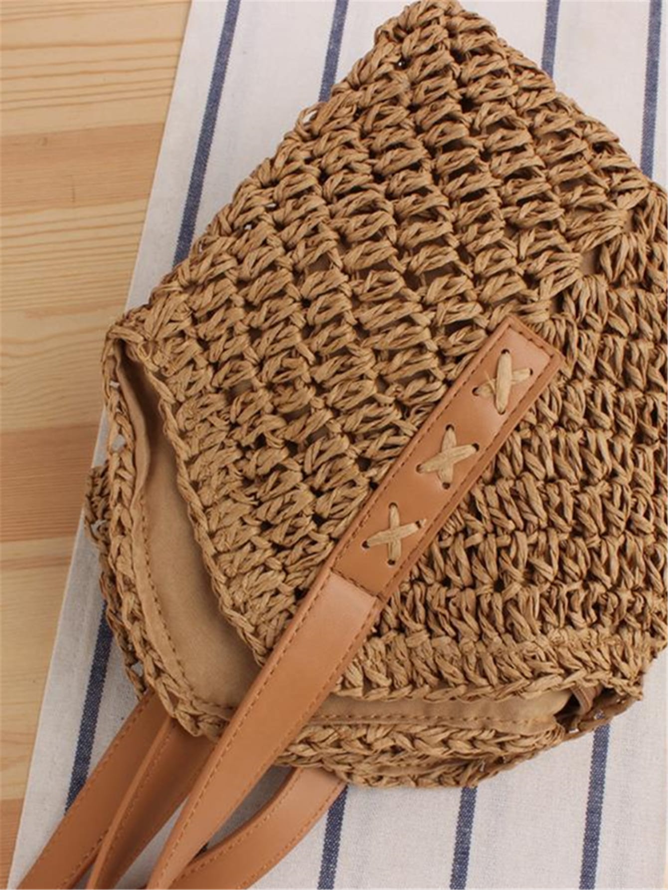 Large Capacity Woven Bag For Women,Handheld Shoulder Straw Tote Bag, Bag, Summer Woven Bag, Solid Color, 1pc, Suitable For Gifts