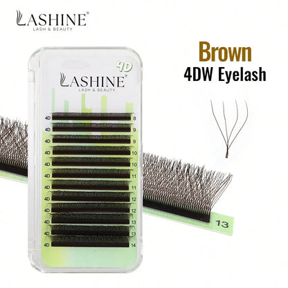Lashine W Shape Brown Lash Extensions YY 3DW 4DW 5DW Volume Premade Fans Lightweight False Eyelashes Clover Eyelash Extensions