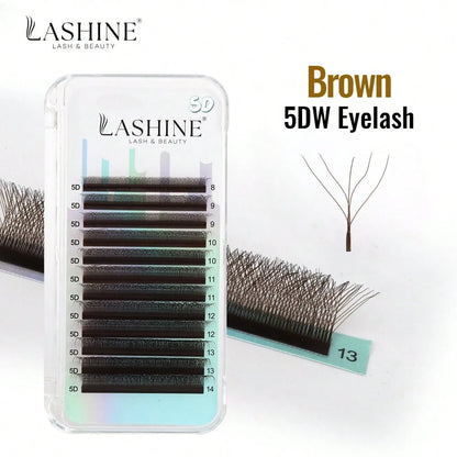 Lashine W Shape Brown Lash Extensions YY 3DW 4DW 5DW Volume Premade Fans Lightweight False Eyelashes Clover Eyelash Extensions