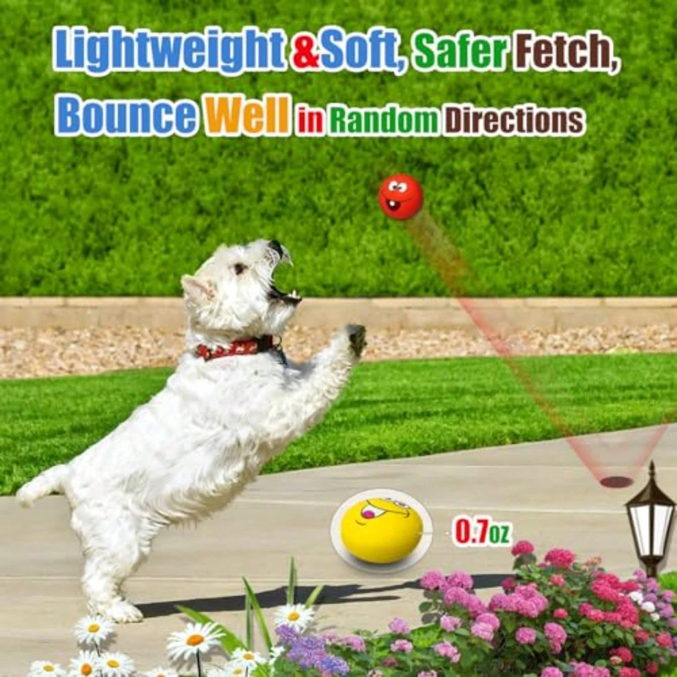 Latex Squeaky Dog Toys For Dogs, Mini Breed, 2.2" Flat Ball 2.2"X2.2"X1.3" Flat Squeaky Balls 6pcs, Soft Dog Toys Chewing Squeak Toy, Smile Face Fetch Puppy Pet Toy With Squeaker