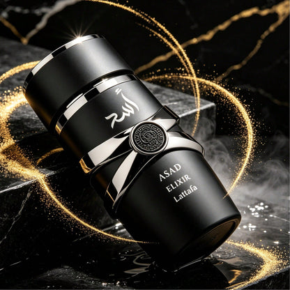 Lattafa Asad Elixir 3.4 Fl Oz 100ml Men's Eau De Parfum Intense Woody Cedarwood Aromatic Scent Creamy Amber Vanilla Long Wear Vaporisateur Perfume Birthday Gift For Guys