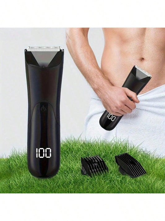 LEATVOOK Men's Electric Hair & Body Trimmer – Skin Ceramic Blade Shaver For Groin, Chest, Back, Legs – Rechargeable Male Hygiene Grooming Tool,Best Valentine's Day Gifts.