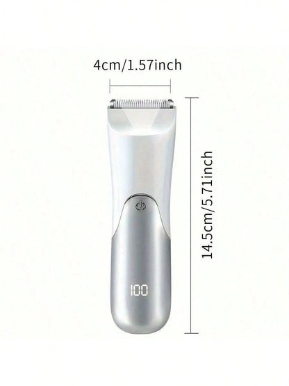 LEATVOOK Men's Electric Hair & Body Trimmer – Skin Ceramic Blade Shaver For Groin, Chest, Back, Legs – Rechargeable Male Hygiene Grooming Tool,Best Valentine's Day Gifts.