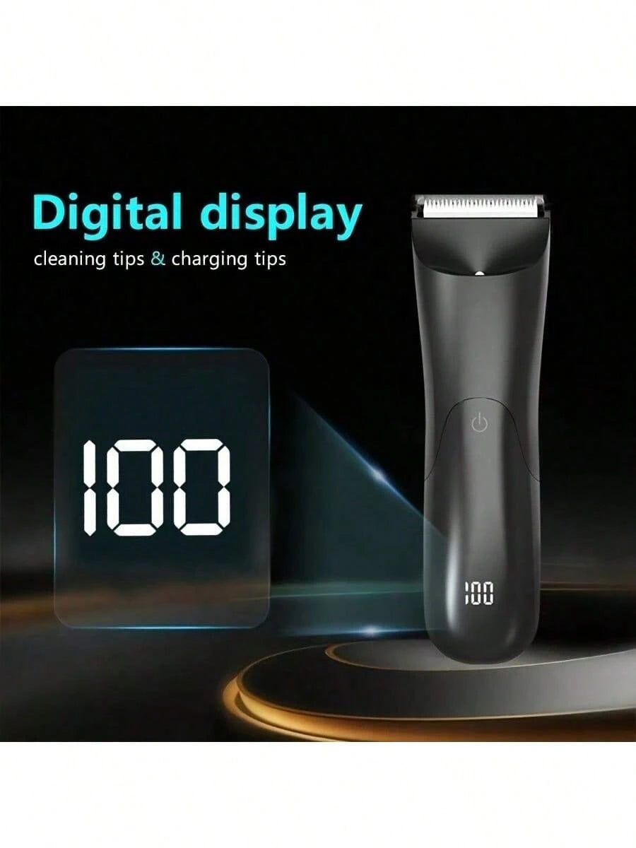 LEATVOOK Men's Electric Hair & Body Trimmer – Skin Ceramic Blade Shaver For Groin, Chest, Back, Legs – Rechargeable Male Hygiene Grooming Tool,Best Valentine's Day Gifts.