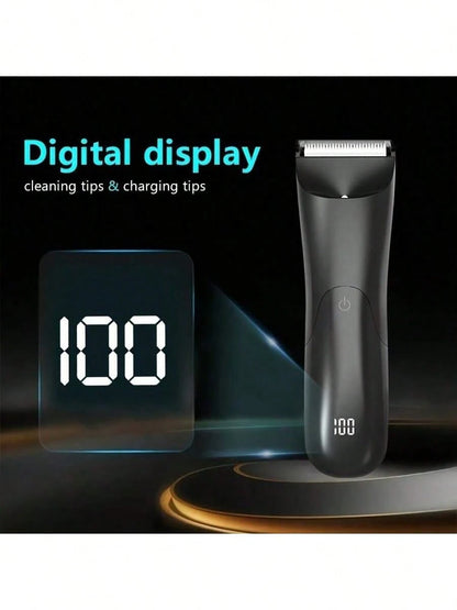 LEATVOOK Men's Electric Hair & Body Trimmer – Skin Ceramic Blade Shaver For Groin, Chest, Back, Legs – Rechargeable Male Hygiene Grooming Tool,Best Valentine's Day Gifts.