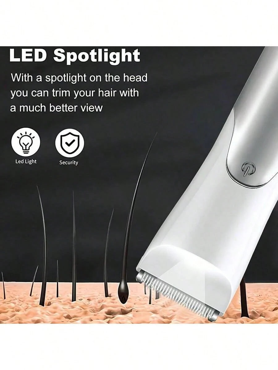 LEATVOOK Men's Electric Hair & Body Trimmer – Skin Ceramic Blade Shaver For Groin, Chest, Back, Legs – Rechargeable Male Hygiene Grooming Tool,Best Valentine's Day Gifts.