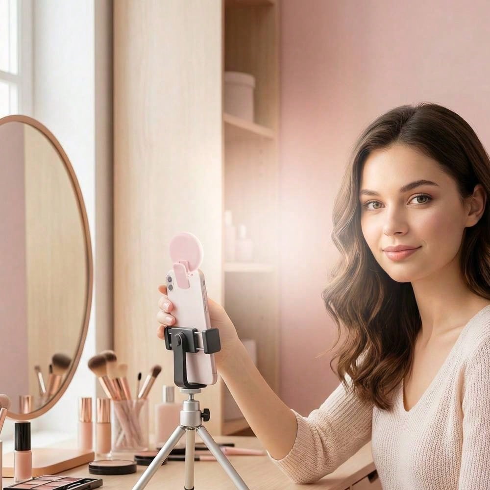 LED Selfie Light, 1pc Portable Selfie Light, Clip-On Light, Smartphone Selfie Light, Suitable For Smartphone And Computer, Suitable For Makeup, Zoom Meeting, Live Streaming, Vlog, Perfect Selfie And V