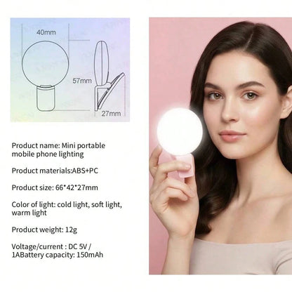 LED Selfie Light, 1pc Portable Selfie Light, Clip-On Light, Smartphone Selfie Light, Suitable For Smartphone And Computer, Suitable For Makeup, Zoom Meeting, Live Streaming, Vlog, Perfect Selfie And V