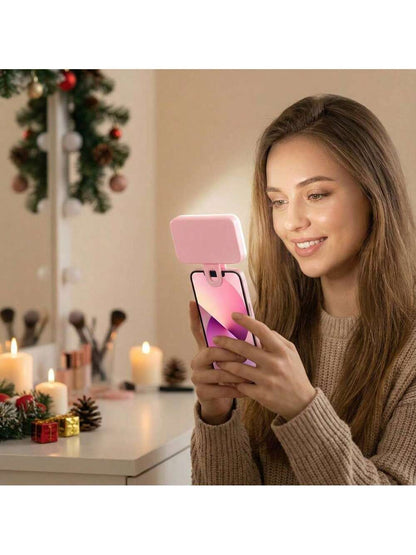 LED Selfie Light, Portable LED Light, Ring Light, Clip-On Light, 3 Lighting Modes, Mirror Light, Suitable For Smartphones And Computers, Suitable For Makeup, Zoom Meetings, Live Streaming, Vlog, Perfe