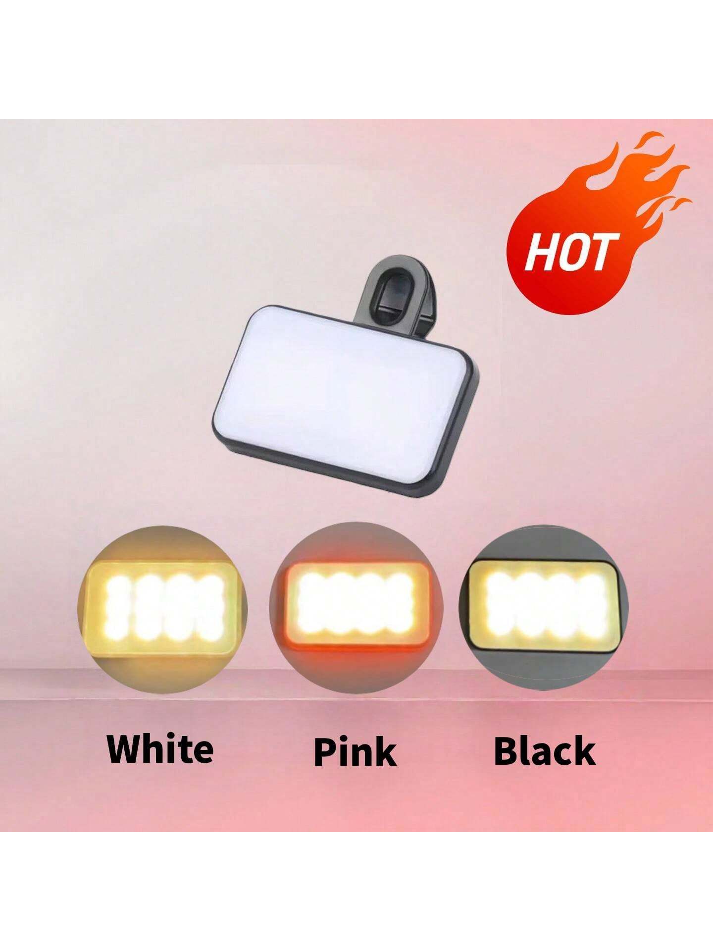LED Selfie Light, Portable LED Light, Ring Light, Clip-On Light, 3 Lighting Modes, Mirror Light, Suitable For Smartphones And Computers, Suitable For Makeup, Zoom Meetings, Live Streaming, Vlog, Perfe