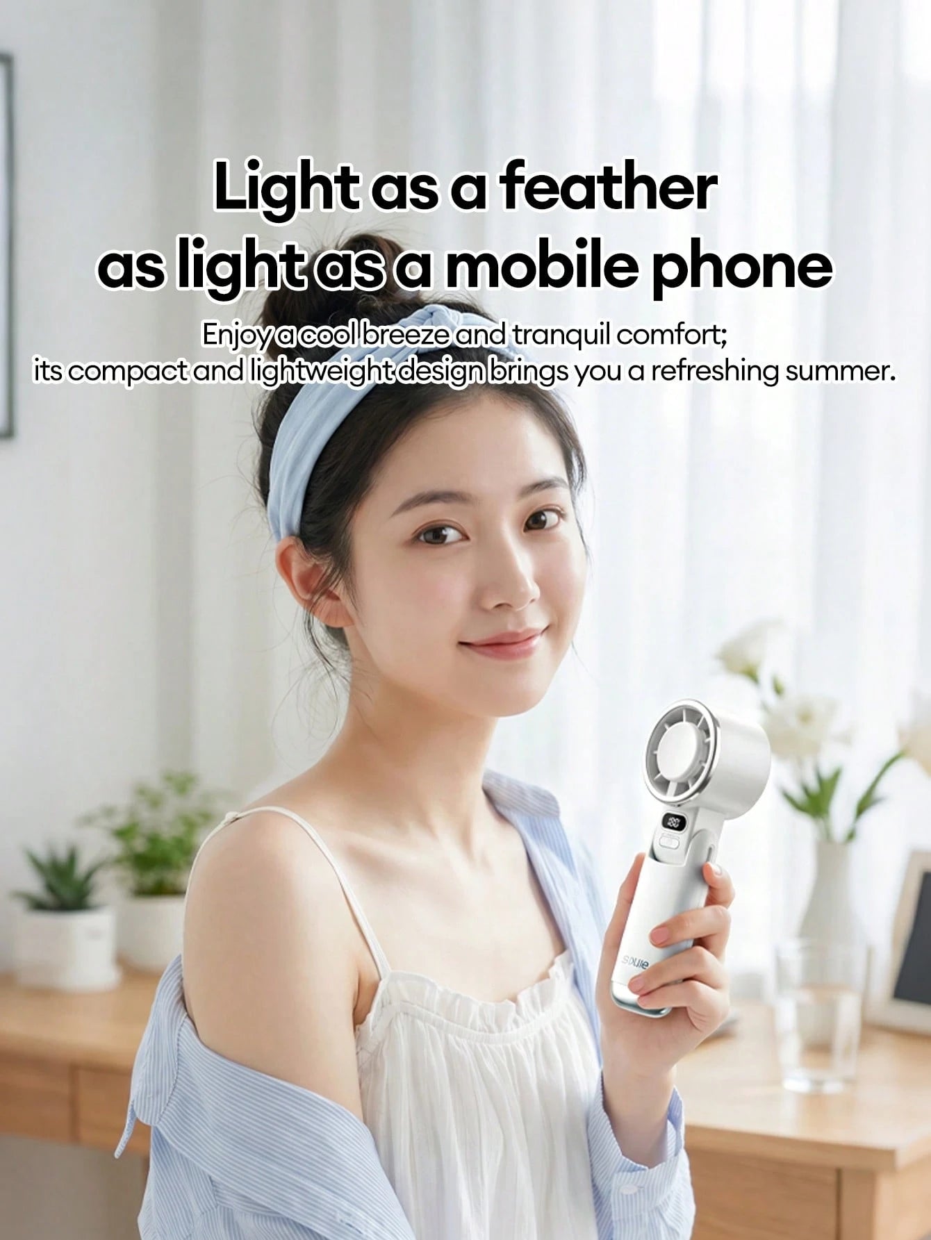 Lenovo SUNYAO FS005 Semiconductor Ice-Feel Handheld Mini Fan TEC Rapid Cooling Ice Compress Refrigeration Foldable Portable Electric Fan 100-Level Stepless Speed Adjustment LED Digital Display Battery