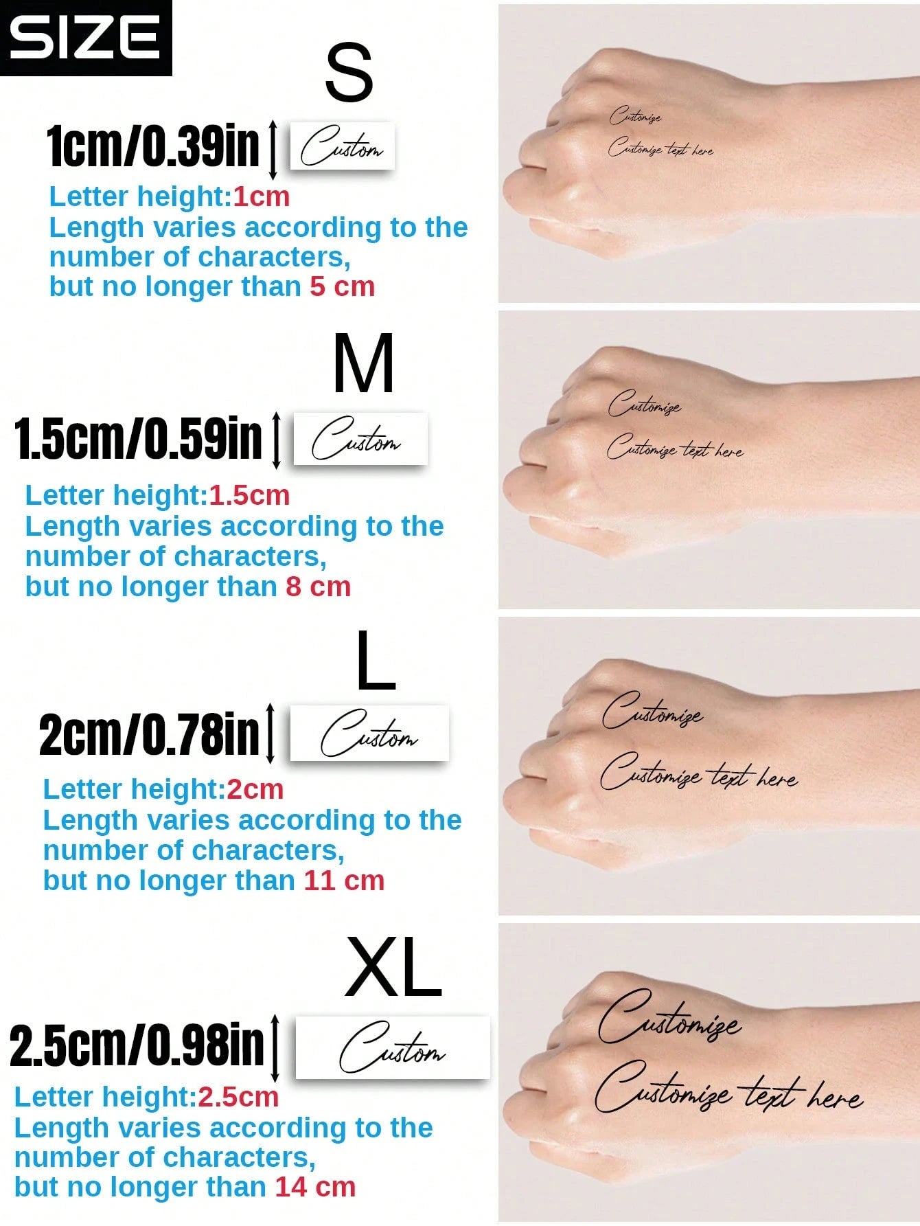 LICVIC 1-20pcs Custom Text Temporary Tattoo Stickers,Personalized Tattoo Sticker,Customizable Valentine'S Day Gifts,Customized Letter Tattoo Stickers,Quote Tattoos,Birthday Gifts, Bachelorette Party,W