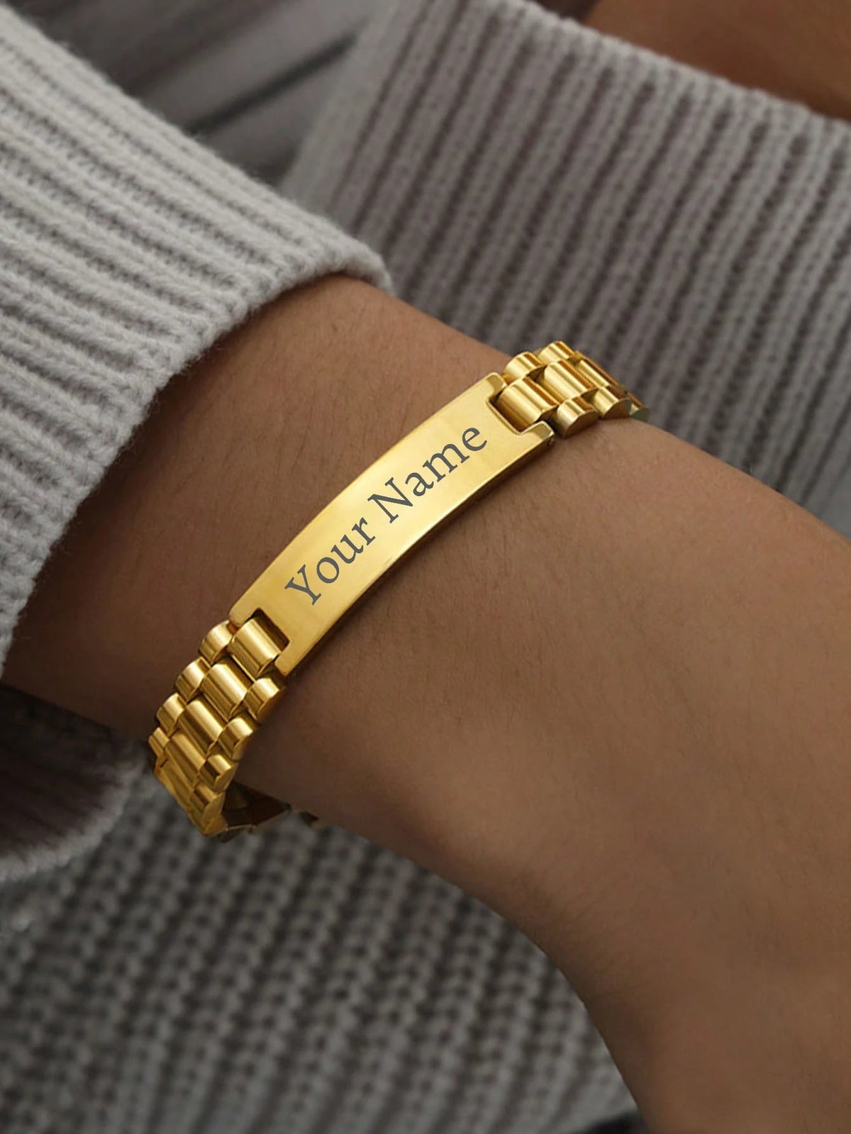 LICVIC Custom Men's Bracelet, Personalized Stainless Steel Bracelet, Customized Couple Bracelet, Customizable Jewelry, Birthday, Wedding, Valentine's Gift