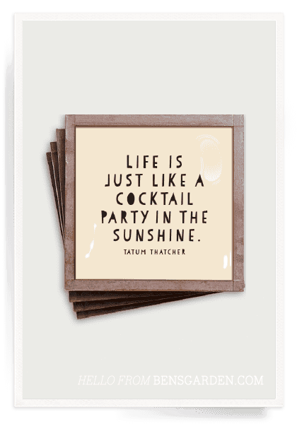 Life Is Like A Cocktail Copper & Glass Coasters, Set of 4 - Ben's Garden