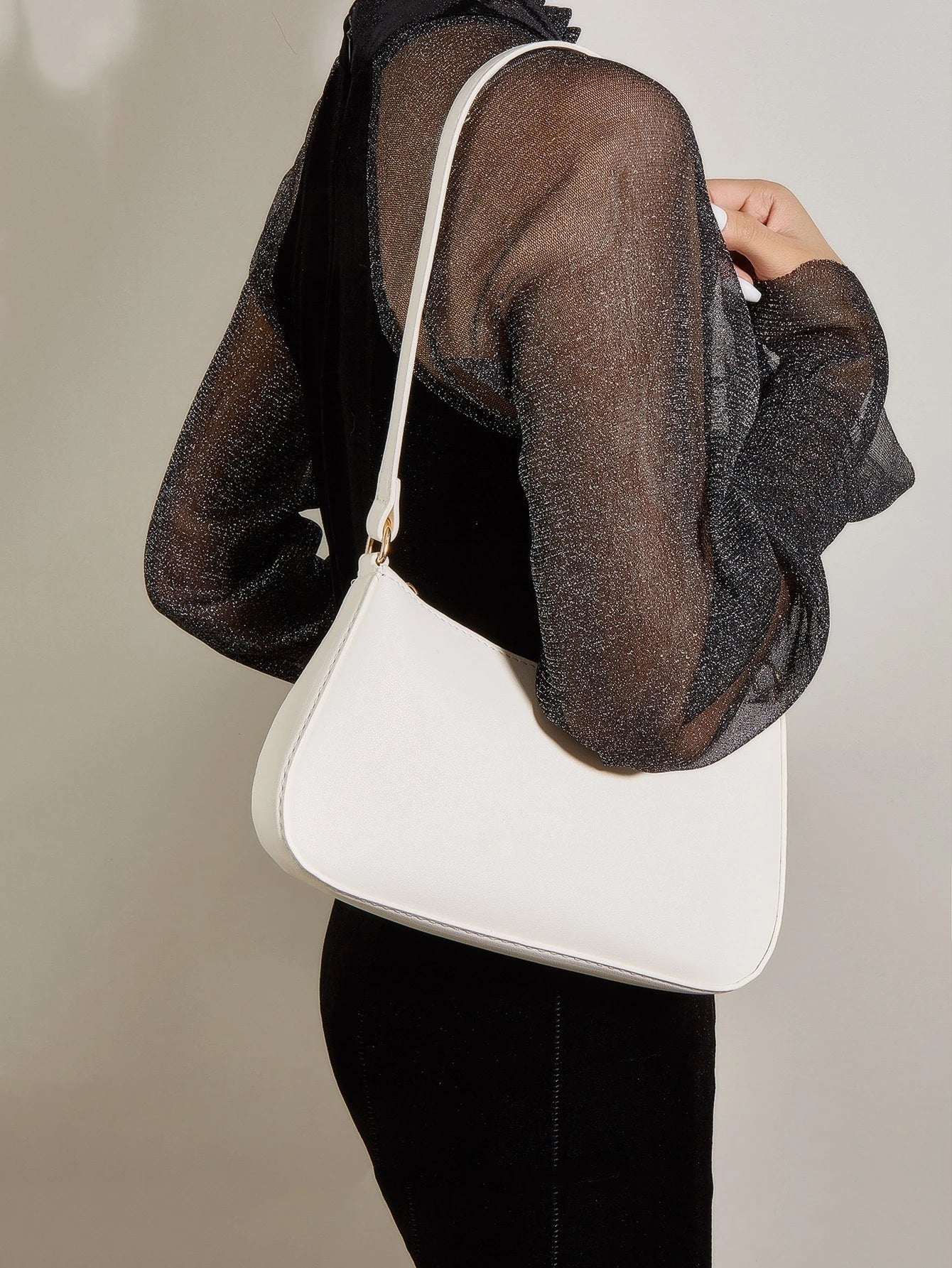 Lightweight,Business Casual Minimalist Zipper Up Shoulder Bag For Teen Girls Women