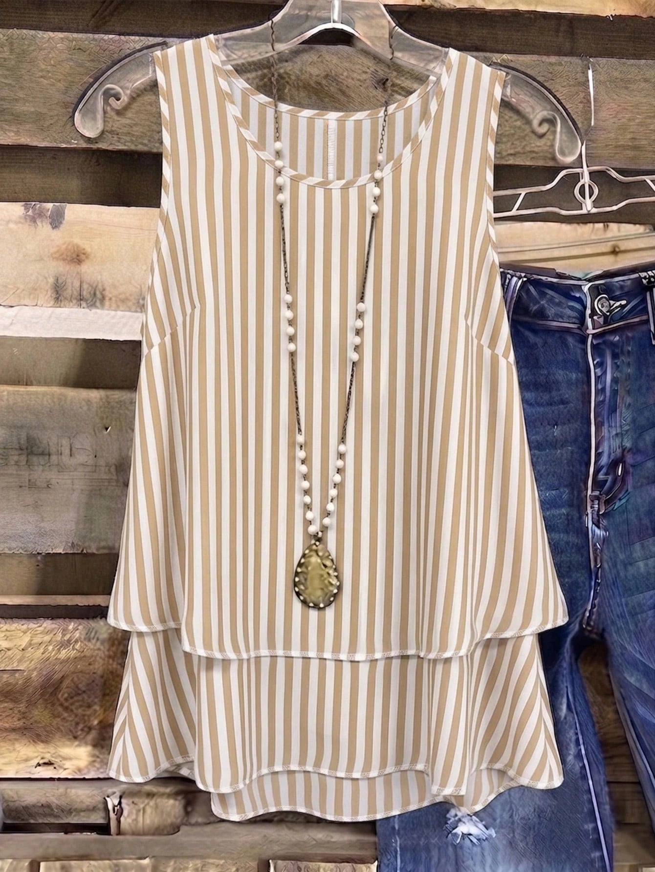 Linhara Plus Size Lightweight Luxury High-End Fresh Print Double Layer Camisole Tank Top Summer Casual Outing Party Top
