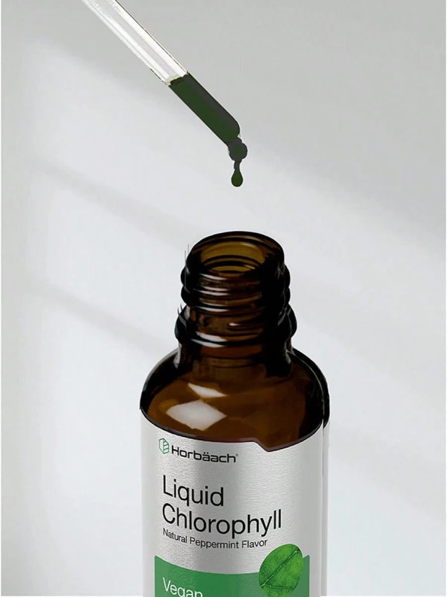 Liquid Chlorophyll Drops 2 Oz, Non-GMO, Natural Peppermint Flavor, By Horbaach