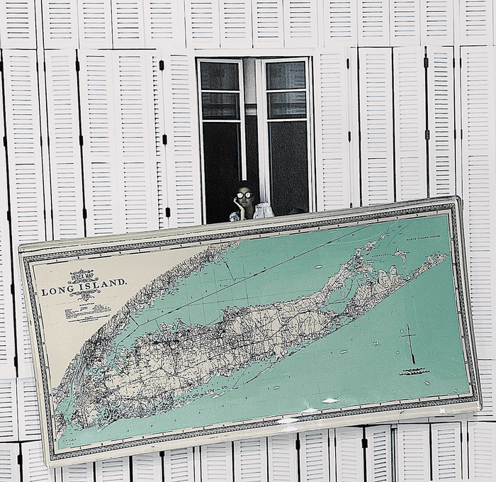Long Island Sea Coast Map Decoupage Glass Tray - Ben's Garden