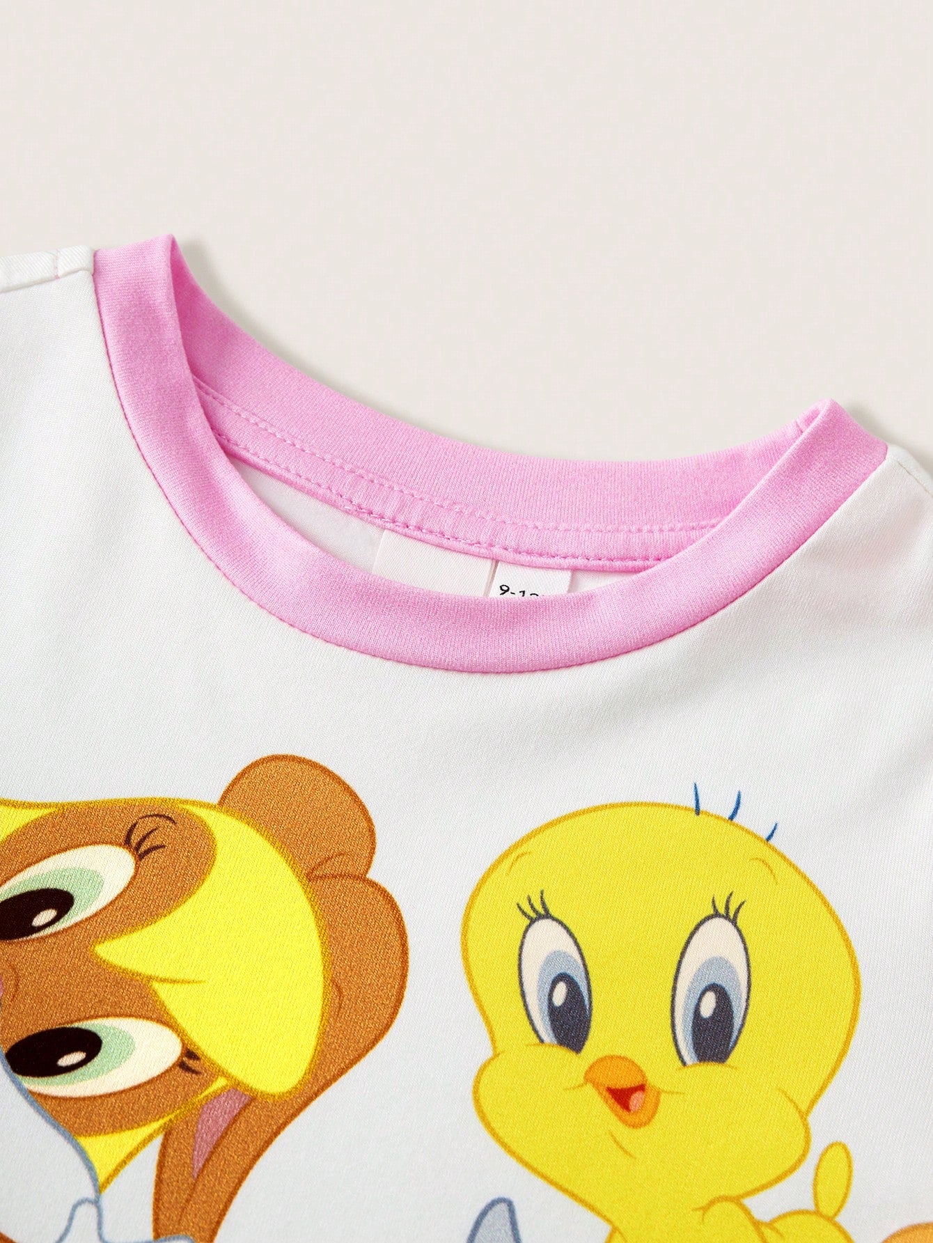 LOONEY TUNES X Baby Girl Cute Cartoon Print Round Neck Short Sleeve Loungewear Nightgown