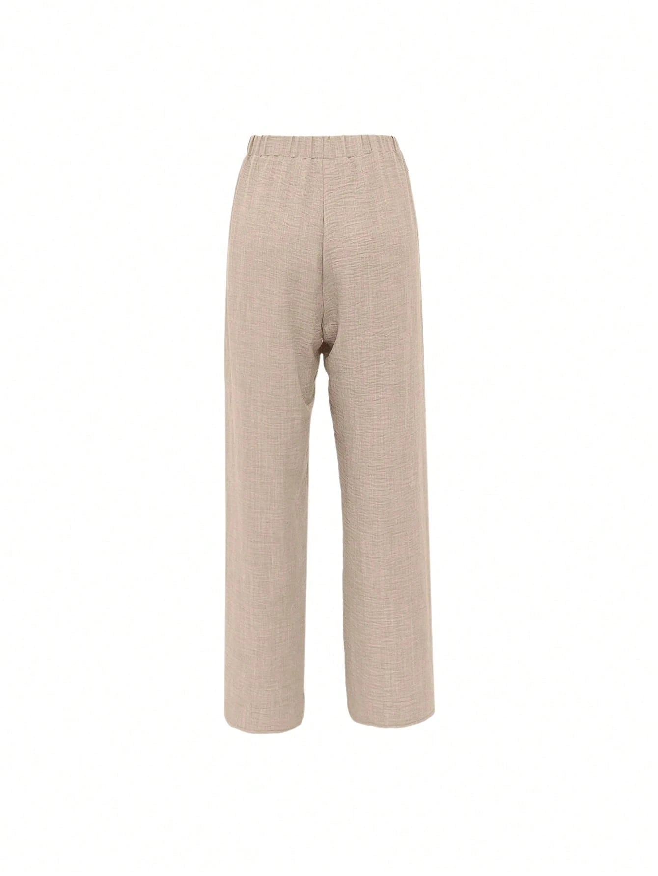 Louniche Women's Casual Side Lace Solid Denim Effect Long Pants Fall Cloth For Women