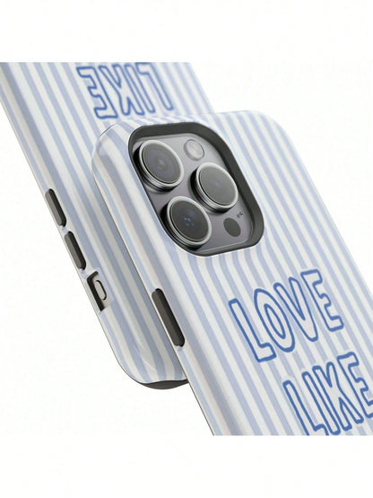 "Love Like Jesus" Christian Phone Case- Blue Stripe & Bible Verse Aesthetic For IPhone| Suitable For IPhone17/IPhone17 Air/IPhone17 Pro/IPhone17 Pro Max/16 Pro Max/15 Pro Max/14 Pro Max/13 Pro M