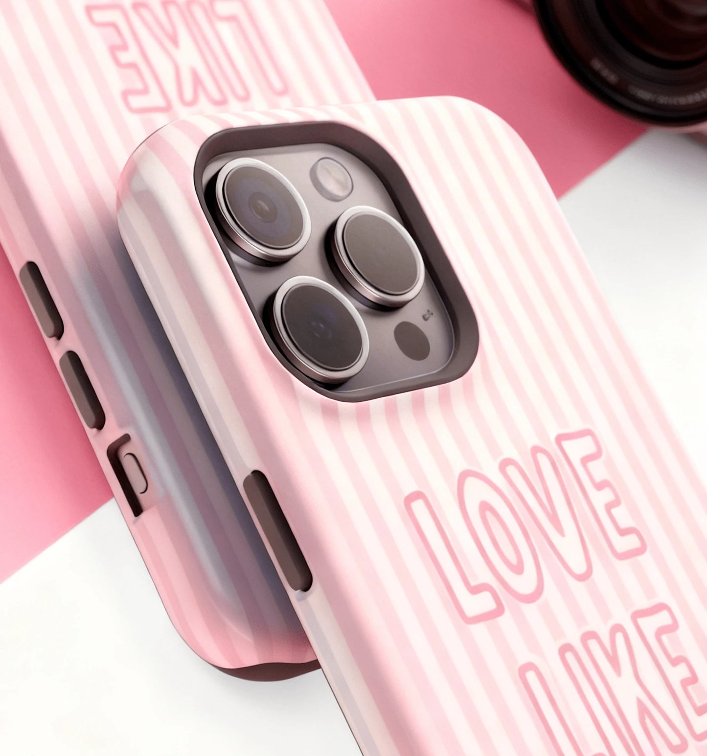 "Love Like Jesus" Christian Phone Case- Pink Stripe & Bible Verse Aesthetic For IPhone| Compatible With IPhone 17 16 15 14 13 12 11 8 7 X XR XS Durable, Shock-Absorbing, Luxury, Premium, Slim Fit