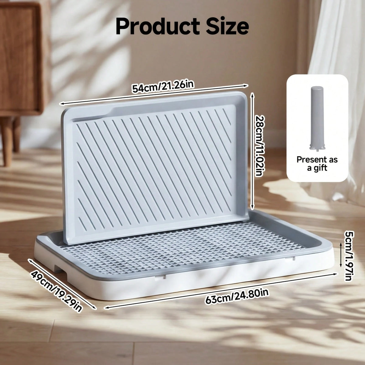 LOVEWE Splash-Proof Wall-Mounted Dog Toilet- Thickened Polypropylene Pet Litter Tray, Removable Easy-Clean For Small & Medium Dogs