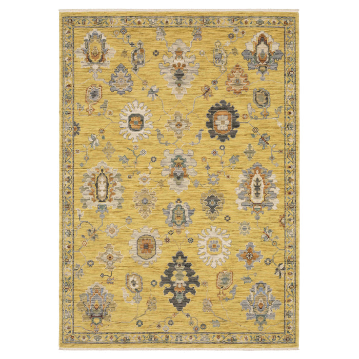 Oriental Weavers Area Rugs Lucca Area Rugs 2863g Oushak Yellow Wool-Nylon Blend In 8 Sizes