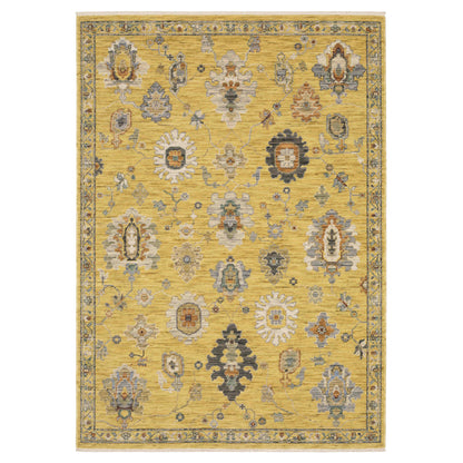 Oriental Weavers Area Rugs Lucca Area Rugs 2863g Oushak Yellow Wool-Nylon Blend In 8 Sizes