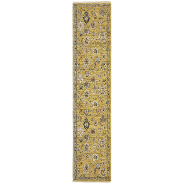 Oriental Weavers Area Rugs Lucca Area Rugs 2863g Oushak Yellow Wool-Nylon Blend In 8 Sizes