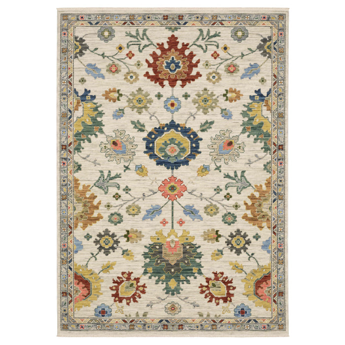 Oriental Weavers Area Rugs Lucca Area Rugs 2888L Oushak Ivory Wool-Nylon Blend In 8 Sizes
