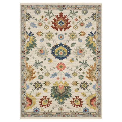 Oriental Weavers Area Rugs Lucca Area Rugs 2888L Oushak Ivory Wool-Nylon Blend In 8 Sizes