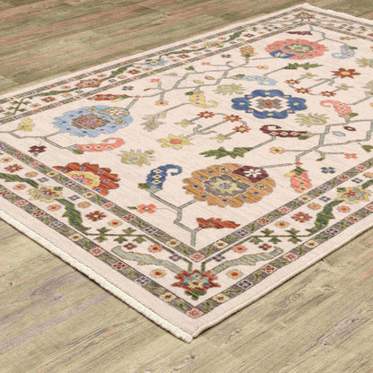 Oriental Weavers Area Rugs Lucca Area Rugs 5506w Oushak Ivory Wool-Nylon Blend In 8 Sizes