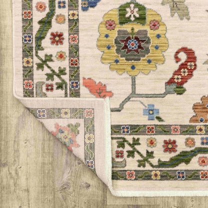 Oriental Weavers Area Rugs Lucca Area Rugs 5506w Oushak Ivory Wool-Nylon Blend In 8 Sizes