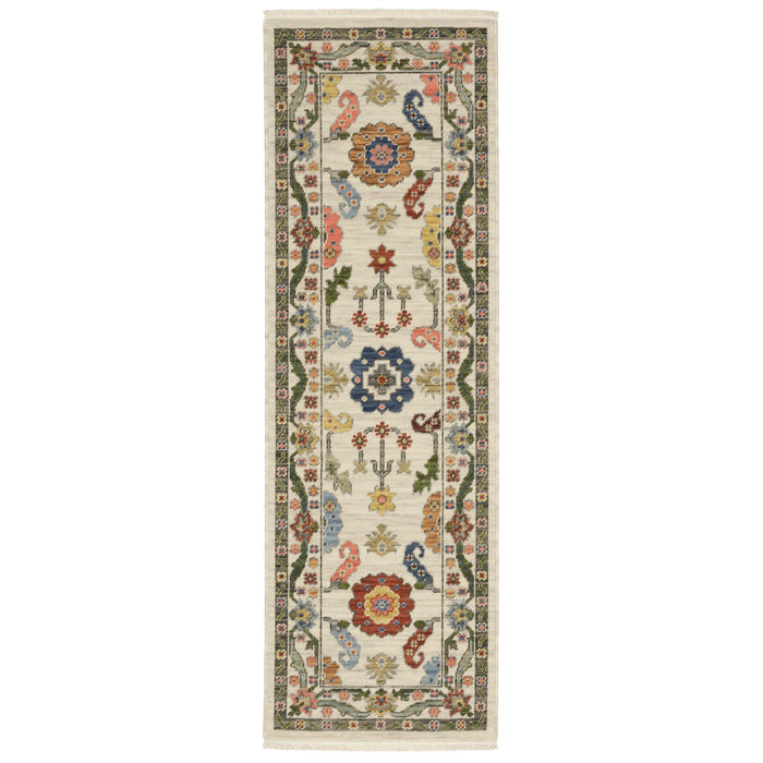Oriental Weavers Area Rugs Lucca Area Rugs 5506w Oushak Ivory Wool-Nylon Blend In 8 Sizes