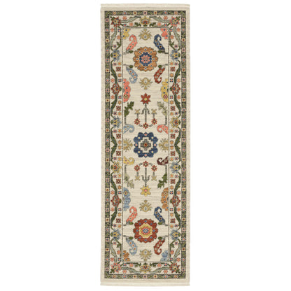 Oriental Weavers Area Rugs Lucca Area Rugs 5506w Oushak Ivory Wool-Nylon Blend In 8 Sizes