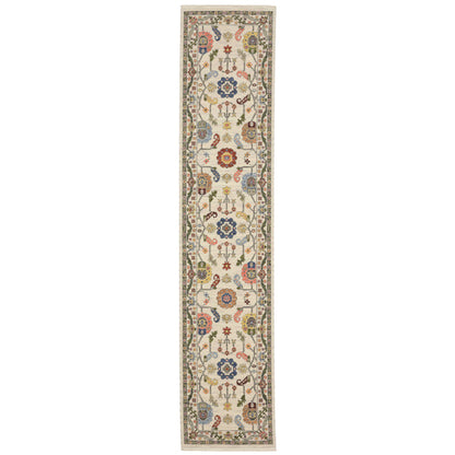 Oriental Weavers Area Rugs Lucca Area Rugs 5506w Oushak Ivory Wool-Nylon Blend In 8 Sizes