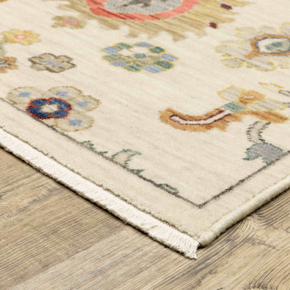 Oriental Weavers Area Rugs Lucca Area Rugs 5507w Oushak Ivory Wool-Nylon Blend In 8 Sizes
